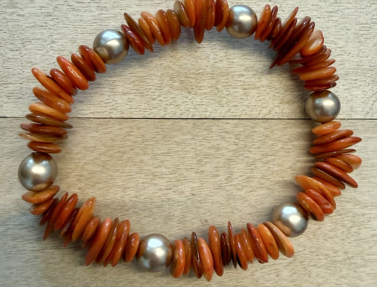 Bracciali & Braccialetti: Armband, elastisch orange/goldfarben! – Nuovo (secondo la descrizione) da Lyss venduto da Sibella56