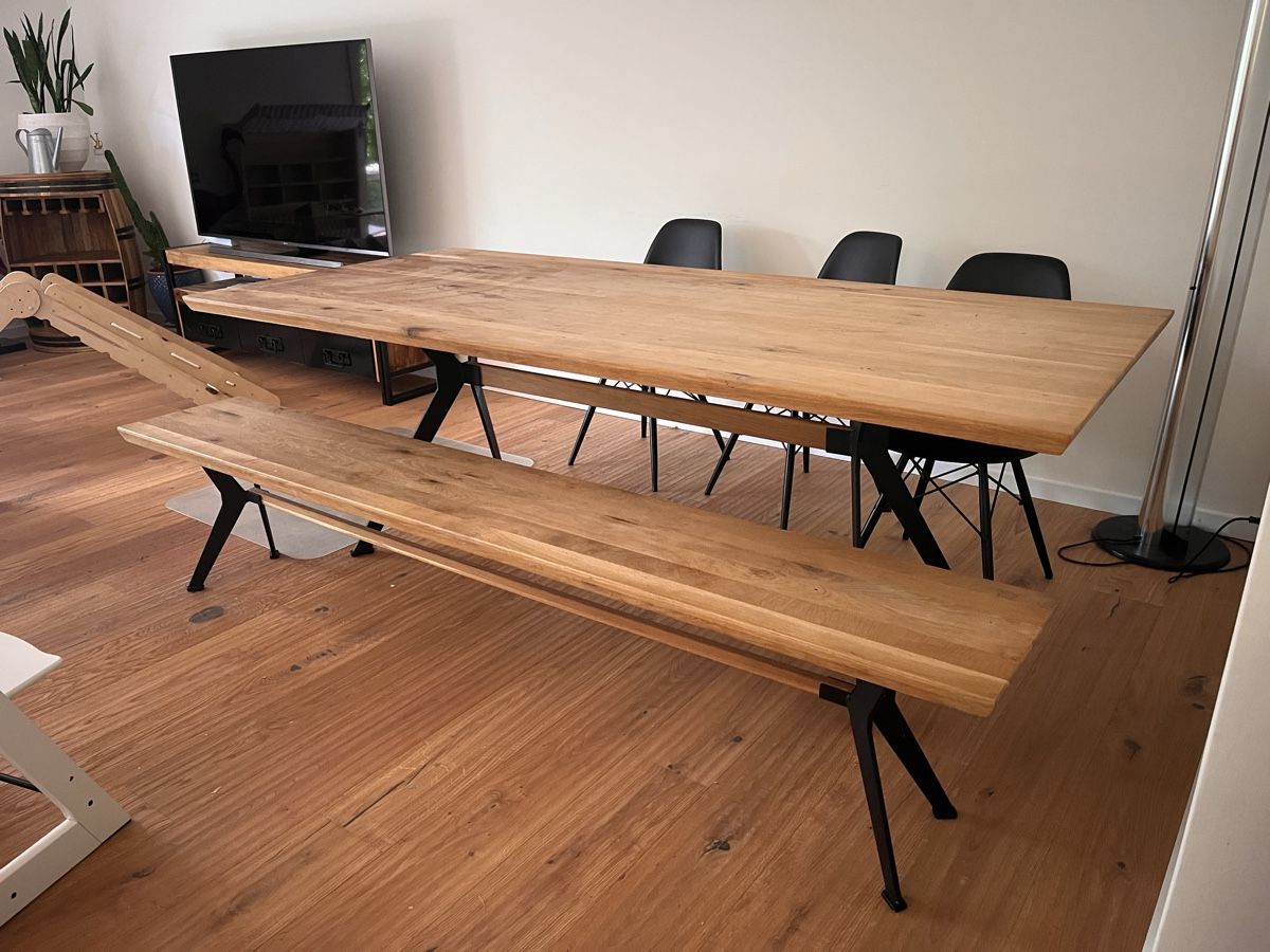 Set di tavolo e panche: Holztisch und Holzbank – Usato da Liestal venduto da Xenias01