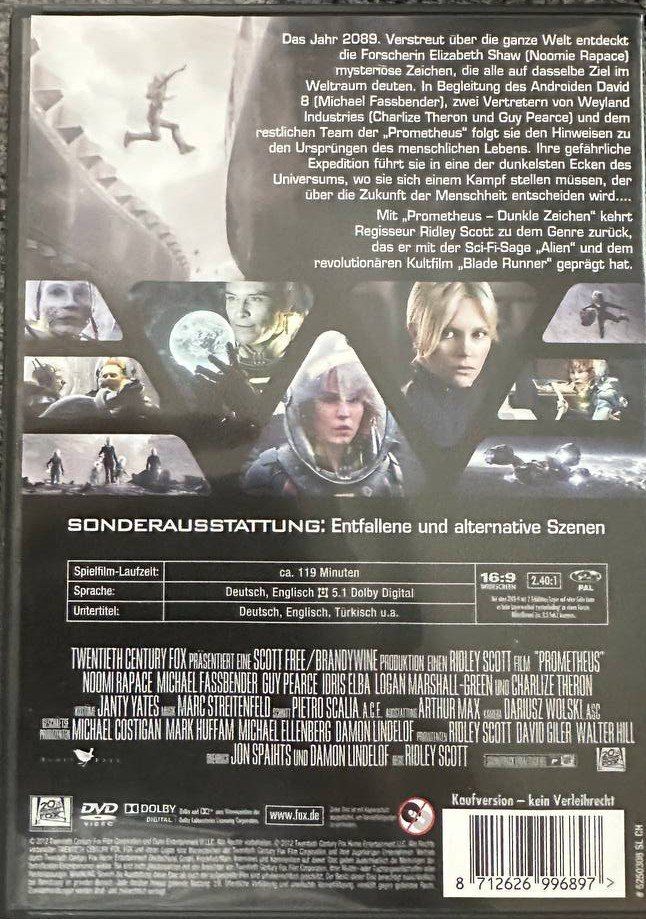 Tutti i DVDs: Prometheus -  DVD - Ridley Scott - Top Zustand! – Usato da Beringen venduto da Mantafisch1 1