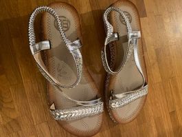 Silberne Sandalen, Grösse 38