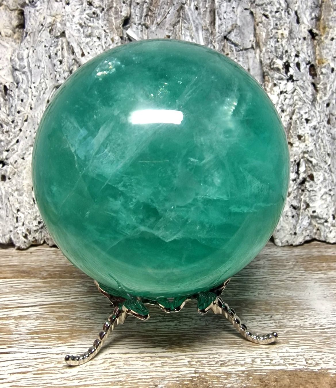 Mineralien & Heilsteine: Top grüne Fluoritkugel 88mm 1.12kg – Neu (gemäss Beschreibung) aus Matzingen von Shay_Crystalz 1