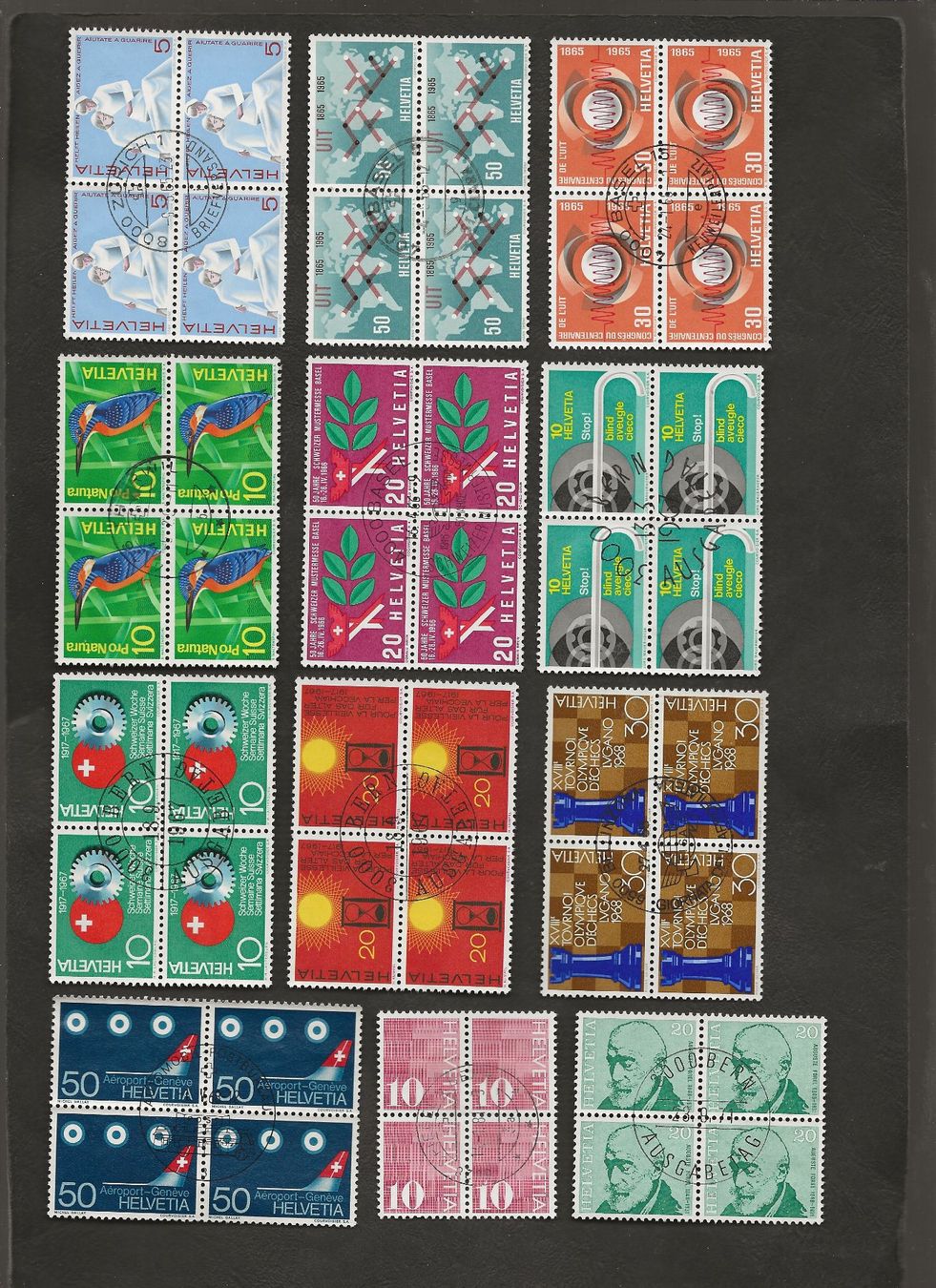 Alle Briefmarken: Schweiz 30 Viererblock ab 1955 – Gebraucht aus Au ZH von xelagreb01 4