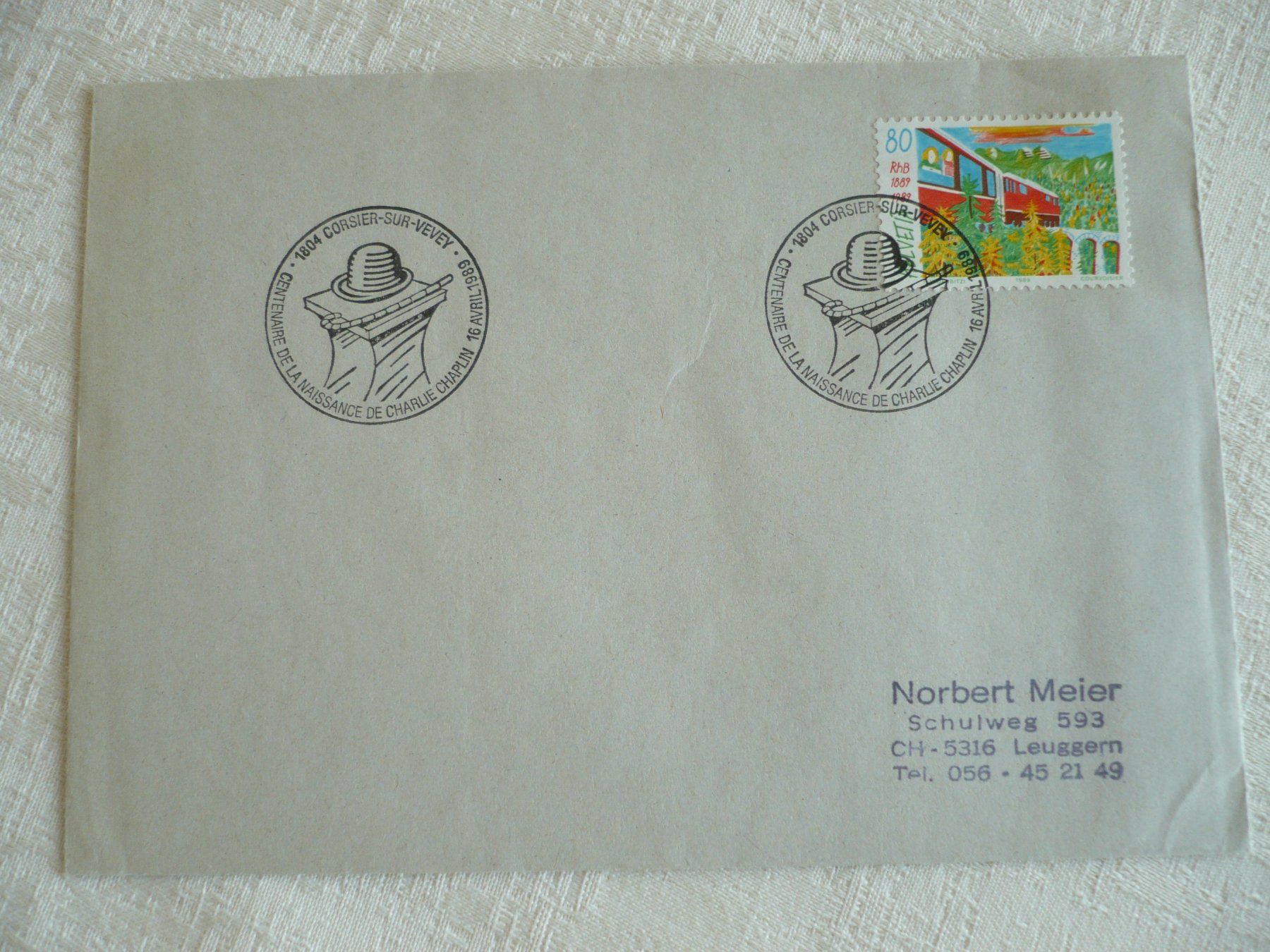 Tous les timbres: 1989 100. Geb. Charlie Chaplin, Corsier – D'occasion à Zürich par saltandpepper008