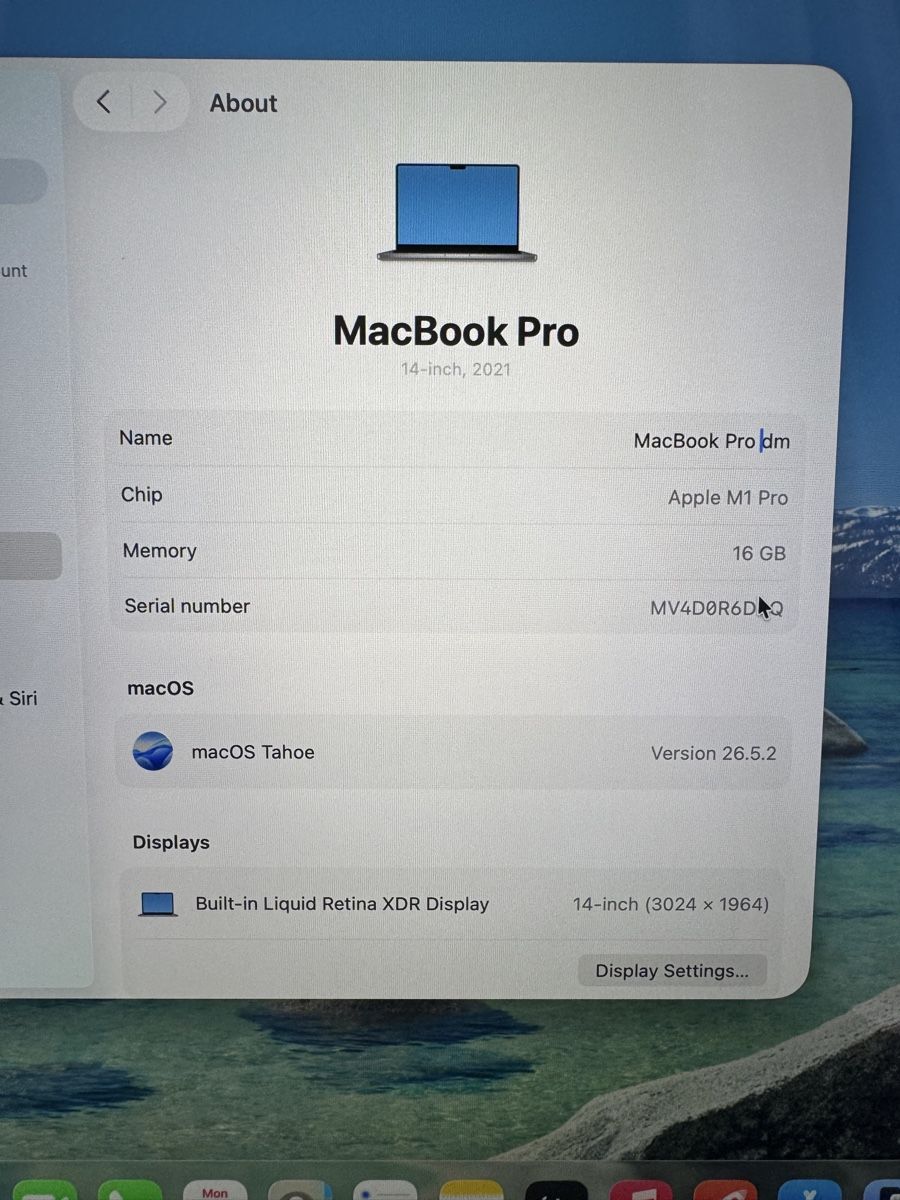 Apple Portables: MacBook Pro 14 M1 Pro, 93% Akku, 16/512 – D'occasion à Küsnacht Zh par gal_s6dj 3