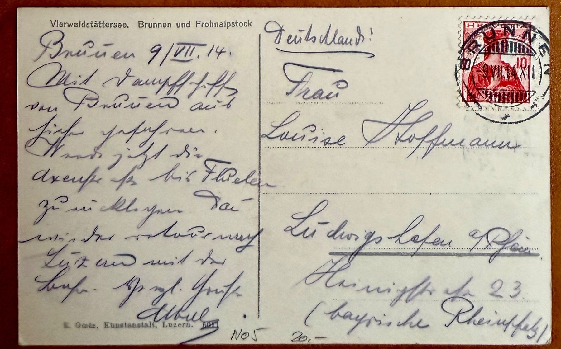 Cartoline postali: Brunnen - Dampfschiff- Calèche, animation 1914 – Usato da Lutry venduto da Ediego 1