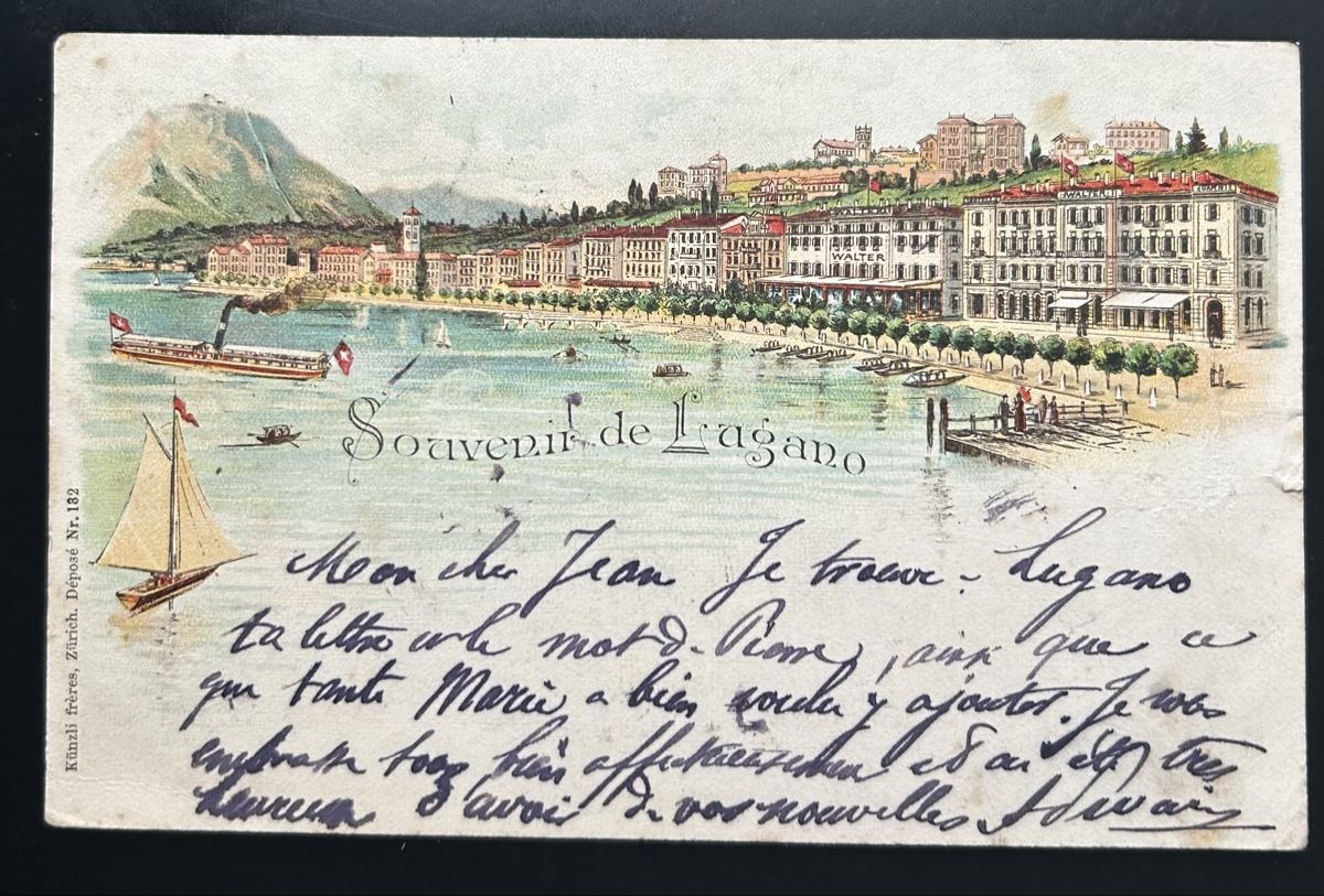 Ansichtskarten: Souvenir de Lugano Litho  – Gebraucht aus Horw von Tellbub