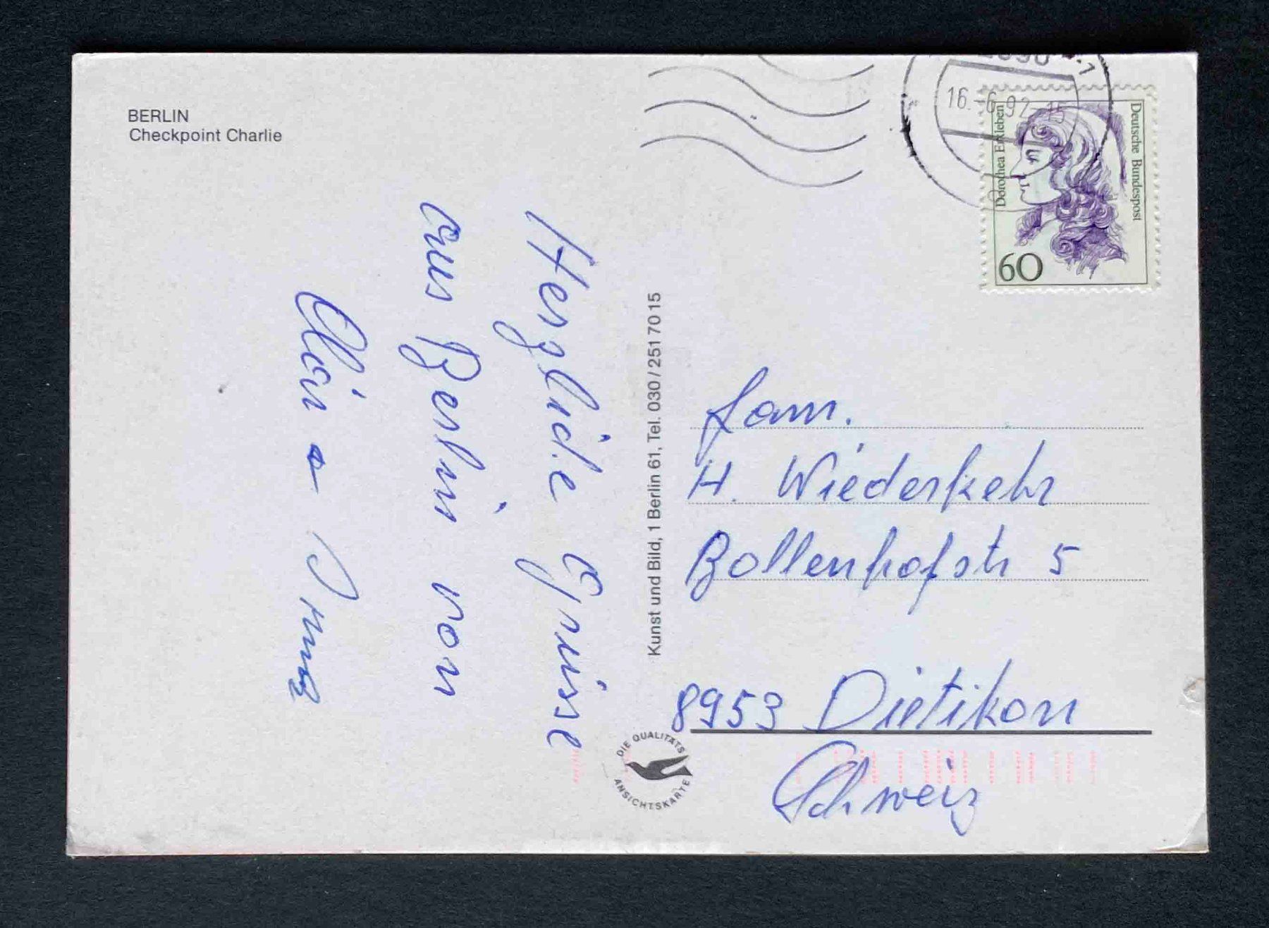 Cartoline postali: AK BERLIN CHECKPOINT CHARLIE – Usato da Goldau venduto da Balkonia09 1
