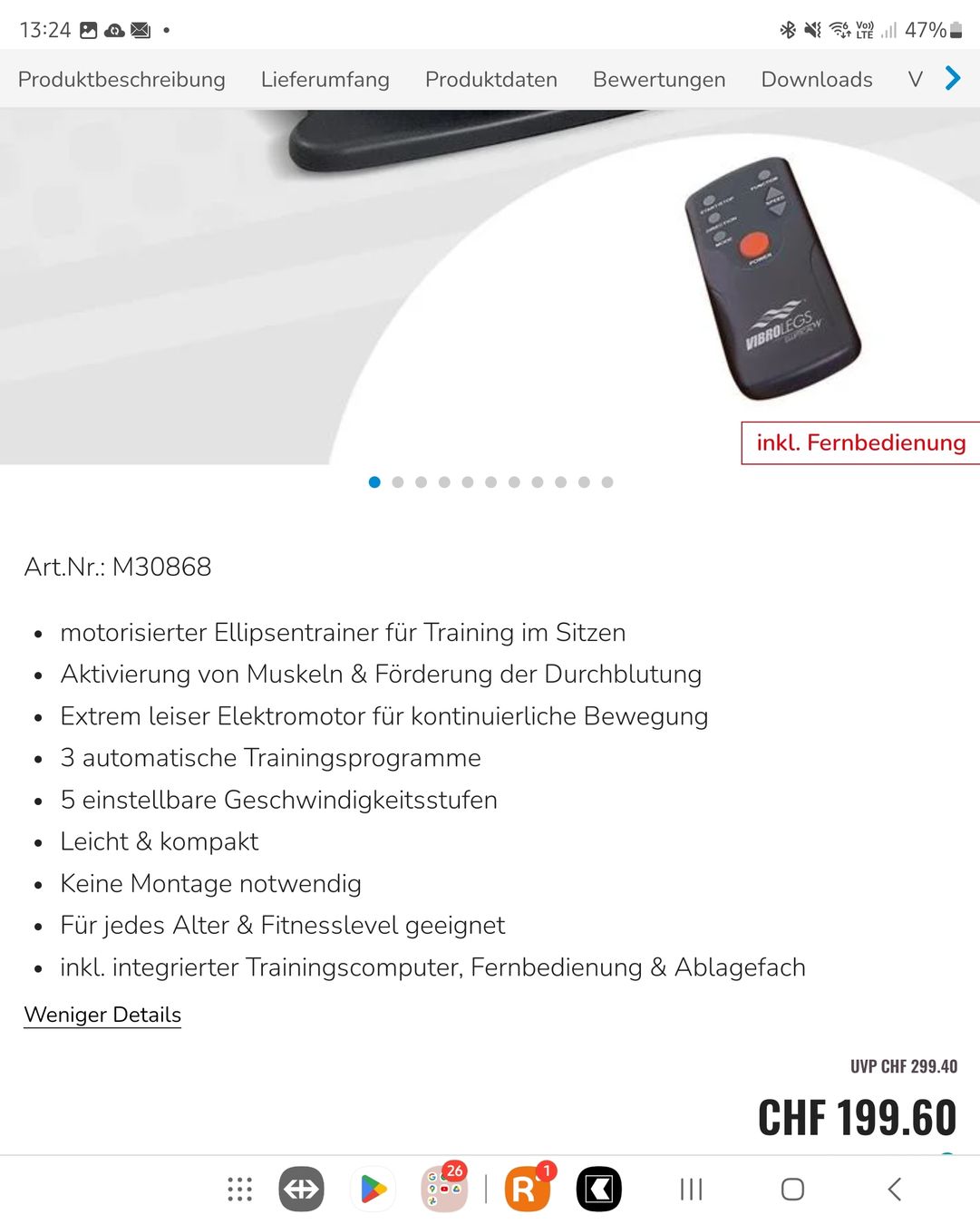Hometrainer: Vibro Legs Elliptical von Mediashop – Gebraucht aus Binningen von Hofka64 3