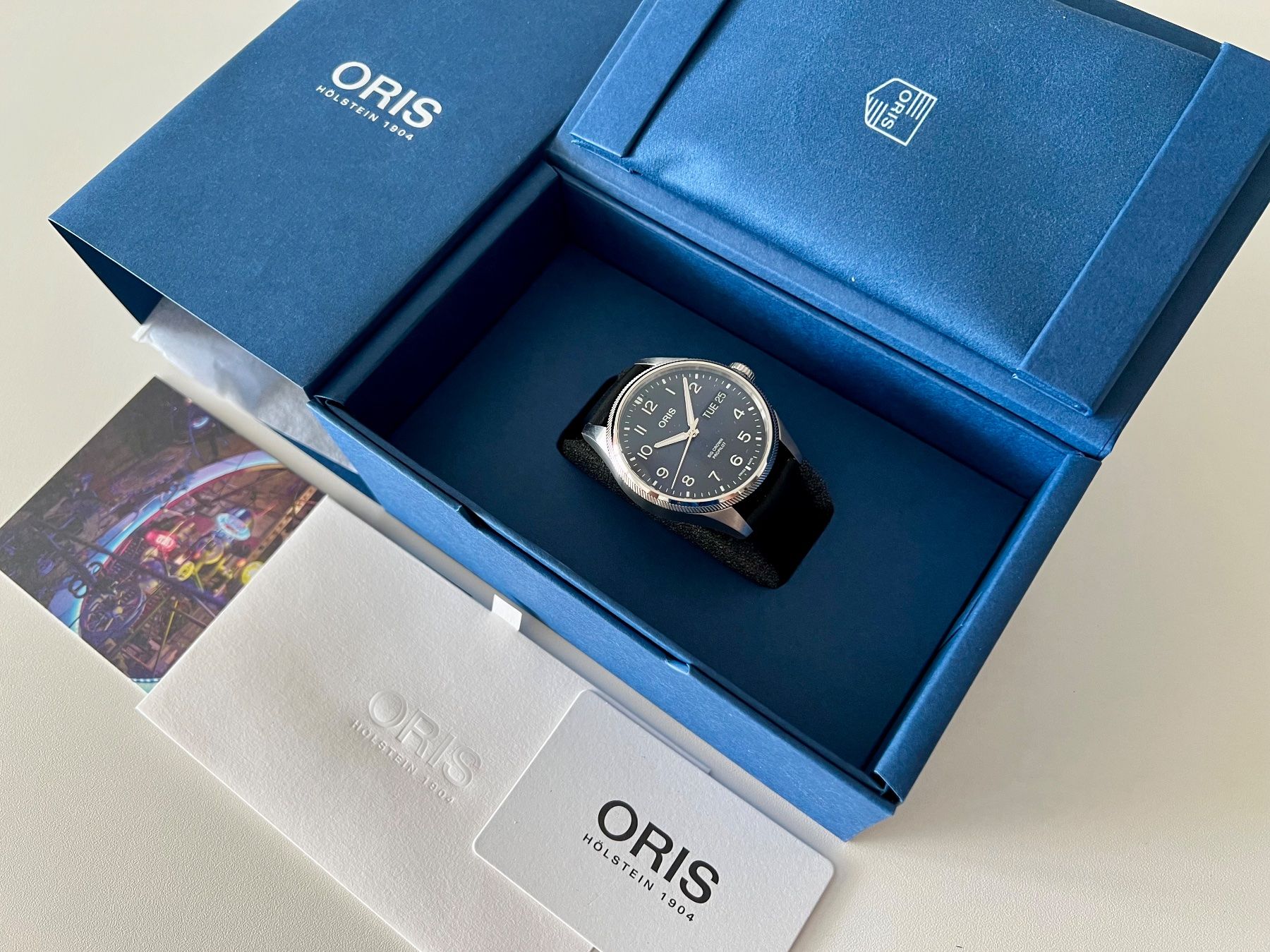 Oris Orologi: ORIS Big Crown Propilot Day Date, Full Set, Blue dial,Fr2250 – Nuovo e nell'imballaggio originale da Le Mont-sur-Lausanne venduto da LycaGallery 9