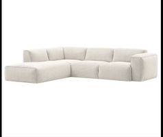 Ecksofa Hudson 3-Sitzer mit Récamiere – Beige / Webstoff