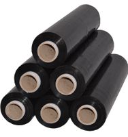 6 x Rollen Stretchfolie 3,4 kg 23 my Schwarz