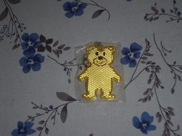 Schlüsselanhänger Reflektor Bär gelb