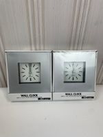 2er Set Wanduhr KO Home, Silber, Neu, Batteriebetrieb