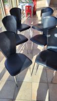 6 Stühle Italien Design Echtleder schwarz