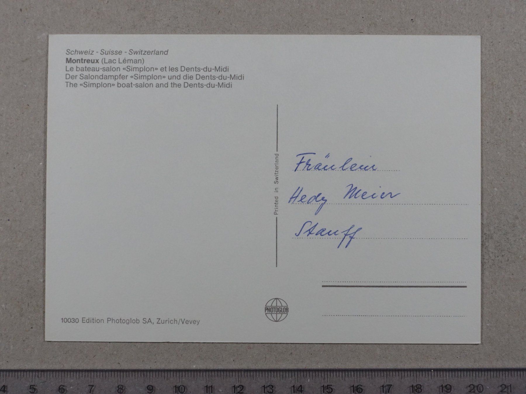 Cartoline postali: Montreux, Schiff, bateau "SIMPLON" – Usato da Lenzburg venduto da fh1 1