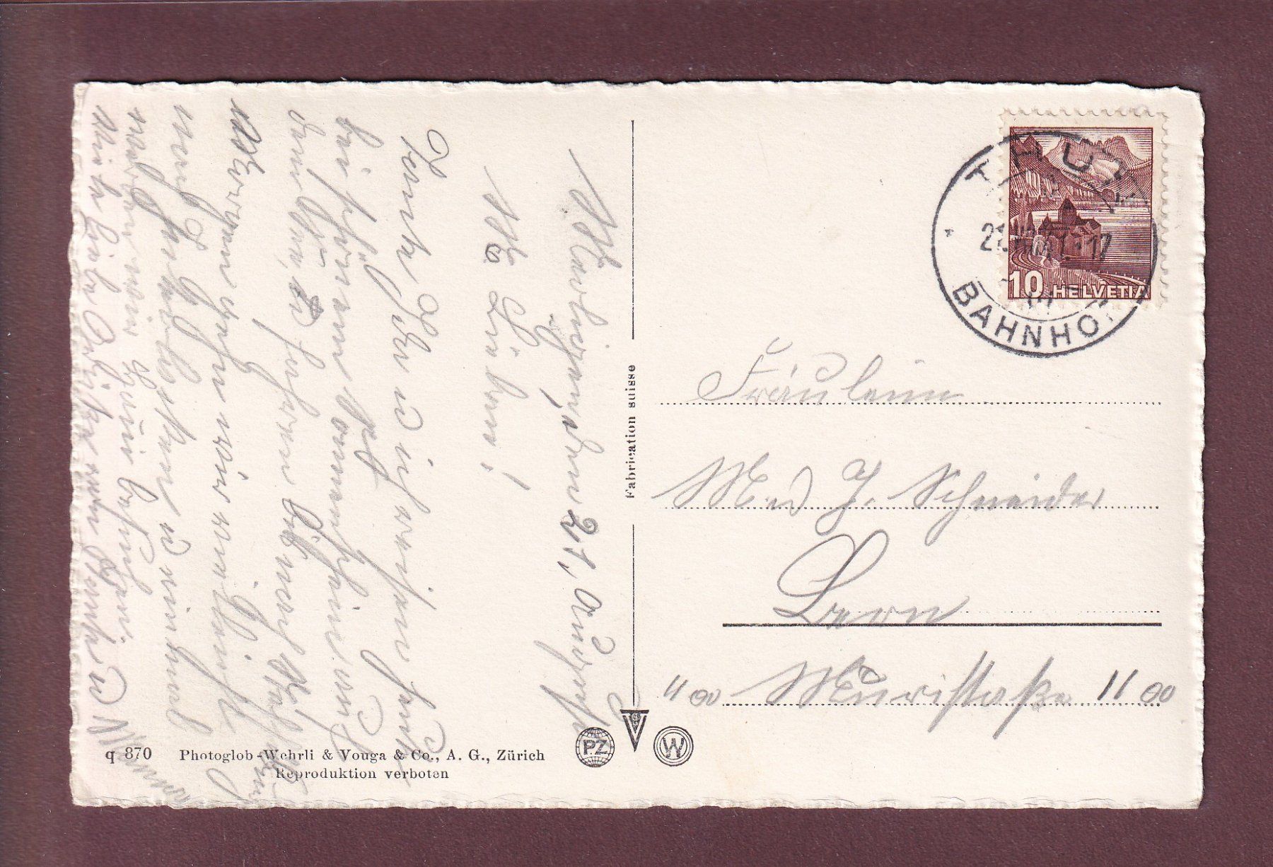 Cartoline postali: MERLIGEN - Kirche - 1941 – Usato da Pully venduto da nicecards 1