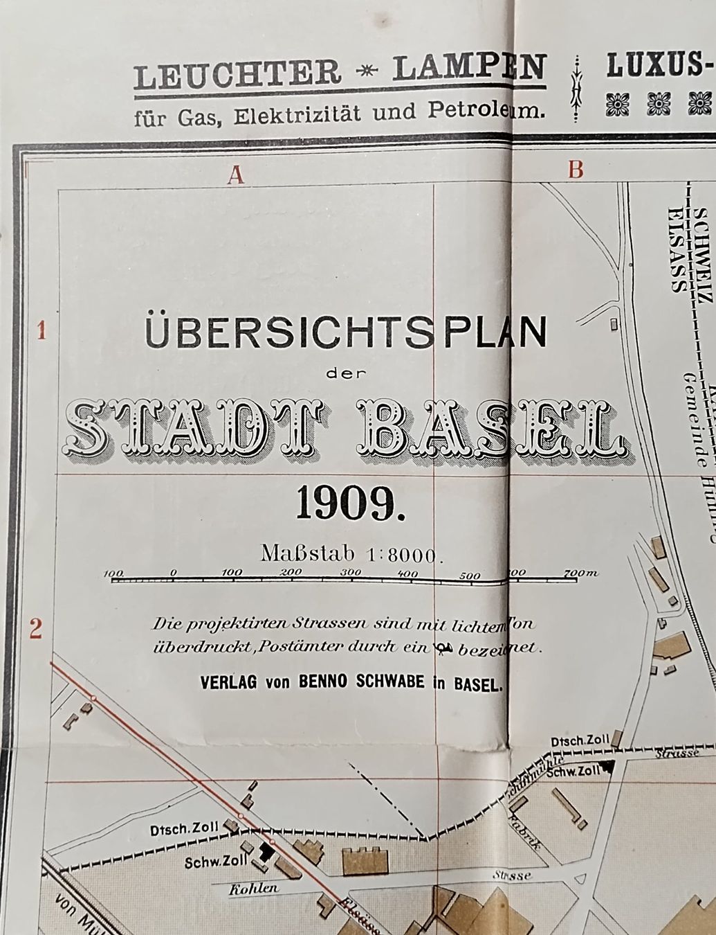 Cartine & Atlanti: Karte Basel 1909 – Usato da Heitenried venduto da Harley-58 1