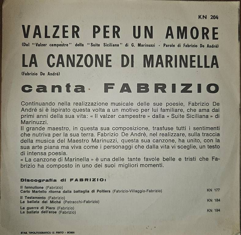 Dischi in vinile: Fabrizio de Andrè – Usato da Sion venduto da chris2979 1