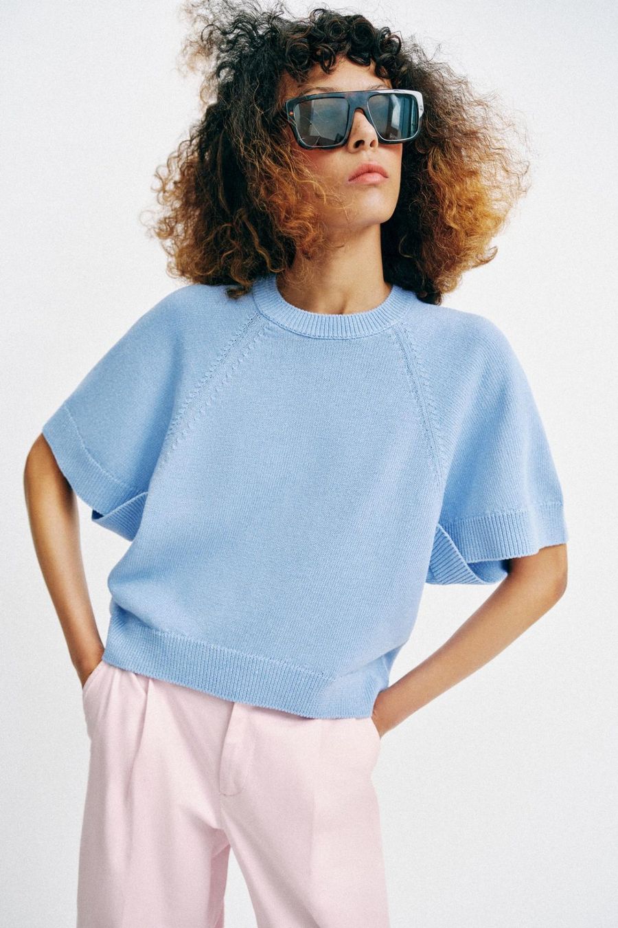 Zara Maglioni & Felpe: ZARA Strickpullover Pullover kurzarm hellblau Gr.M NEU – Nuovo e nell'imballaggio originale da Rotkreuz venduto da beltraum