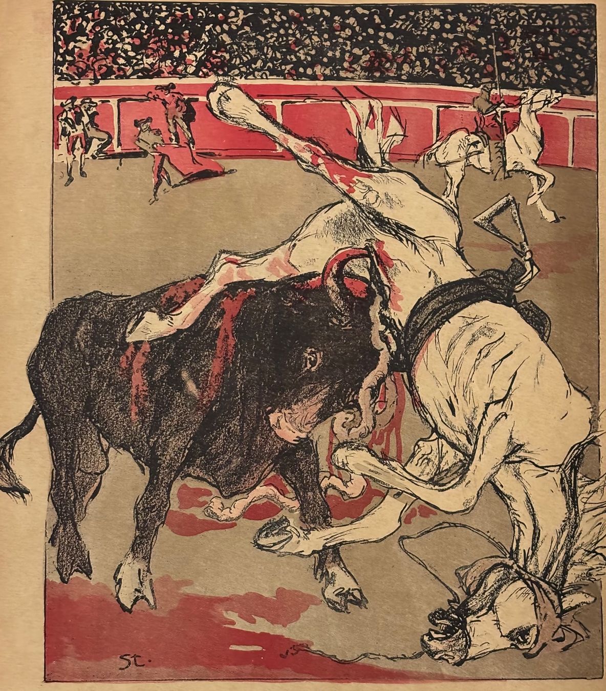 Grafiken & Lithographien: Théophile-Alexandre Steinlen, Farblithographie, Stierkampf – Gebraucht aus Frauenfeld von Merk52