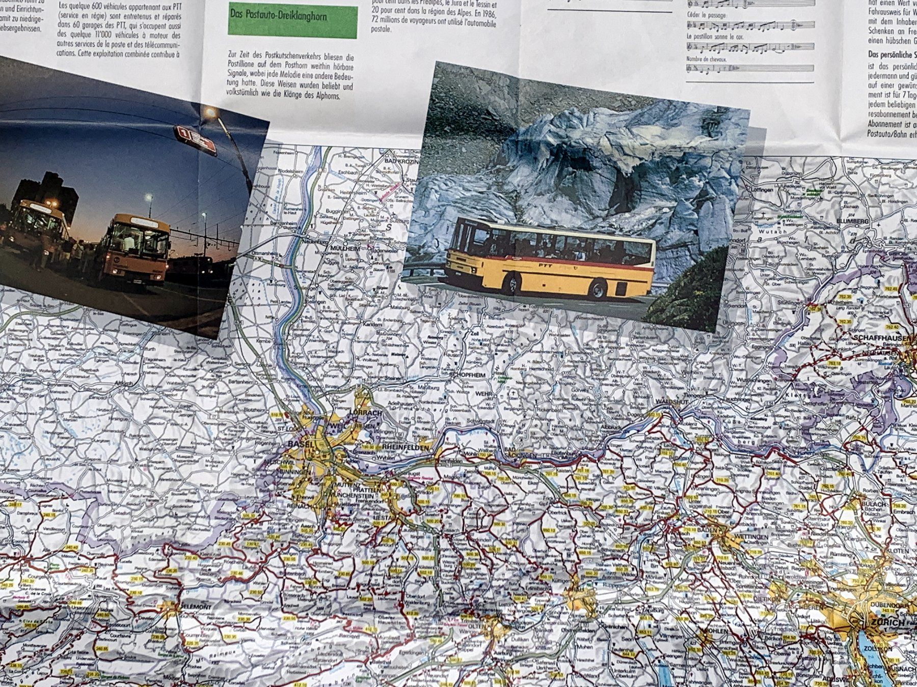 Landkarten & Atlanten: PTT Post Postauto Postauto-Linien Schweiz Landkarte 1998 – Neu (gemäss Beschreibung) aus Bern von AWiBe 5