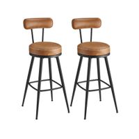 Barhocker 2er Set aus Kunstleder karamellbraun CARANO