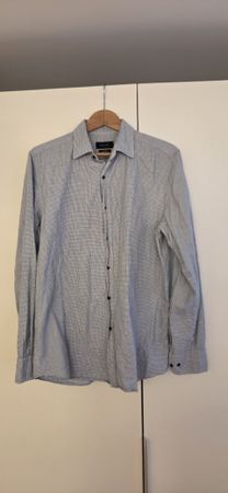 Herren Hemd Massimo Dutti blau kariert Baumwolle, L