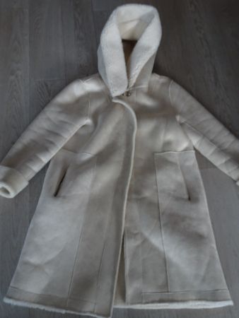 PKZ Damen Mantel weiss, edel, neu, mit Kapuze Gr 42