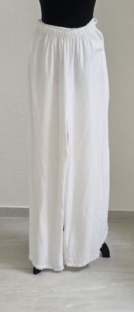 Hosen Zebra Viscose/Leinen Weiss Grösse XL Sommerhose Damen