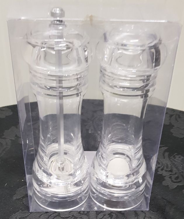 Olympia Combo Salz- & Pfeffermühle Aus Acryl – 90 X 40 Mm, Keramikmahlwerk, Verstellbar, Platzsparend – Für Tisch & Küche