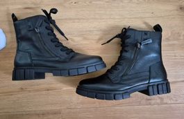 Bagatt Lederstiefel Schwarz, Grösse 40 - neu!