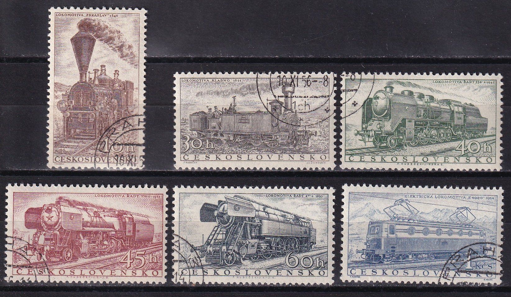 Alle Briefmarken: Tschechoslowakei Serie 988 - 993 Eisenbahn gest. 10.11.1956 – Neu (gemäss Beschreibung) aus Olten von clotaldi