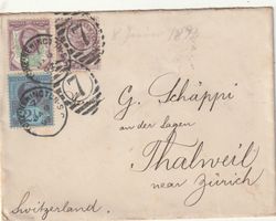 England Brief mit Buntfrankatur 1892