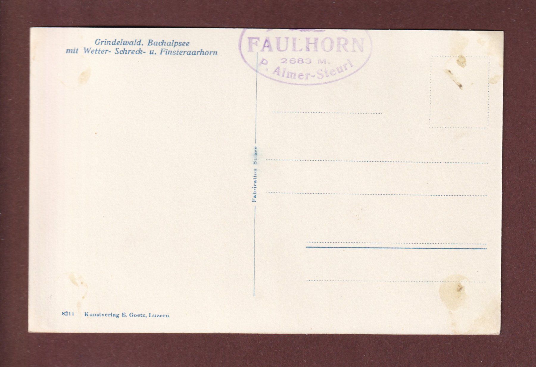 Cartoline postali: BACHALPSEE – Usato da Pully venduto da nicecards 1