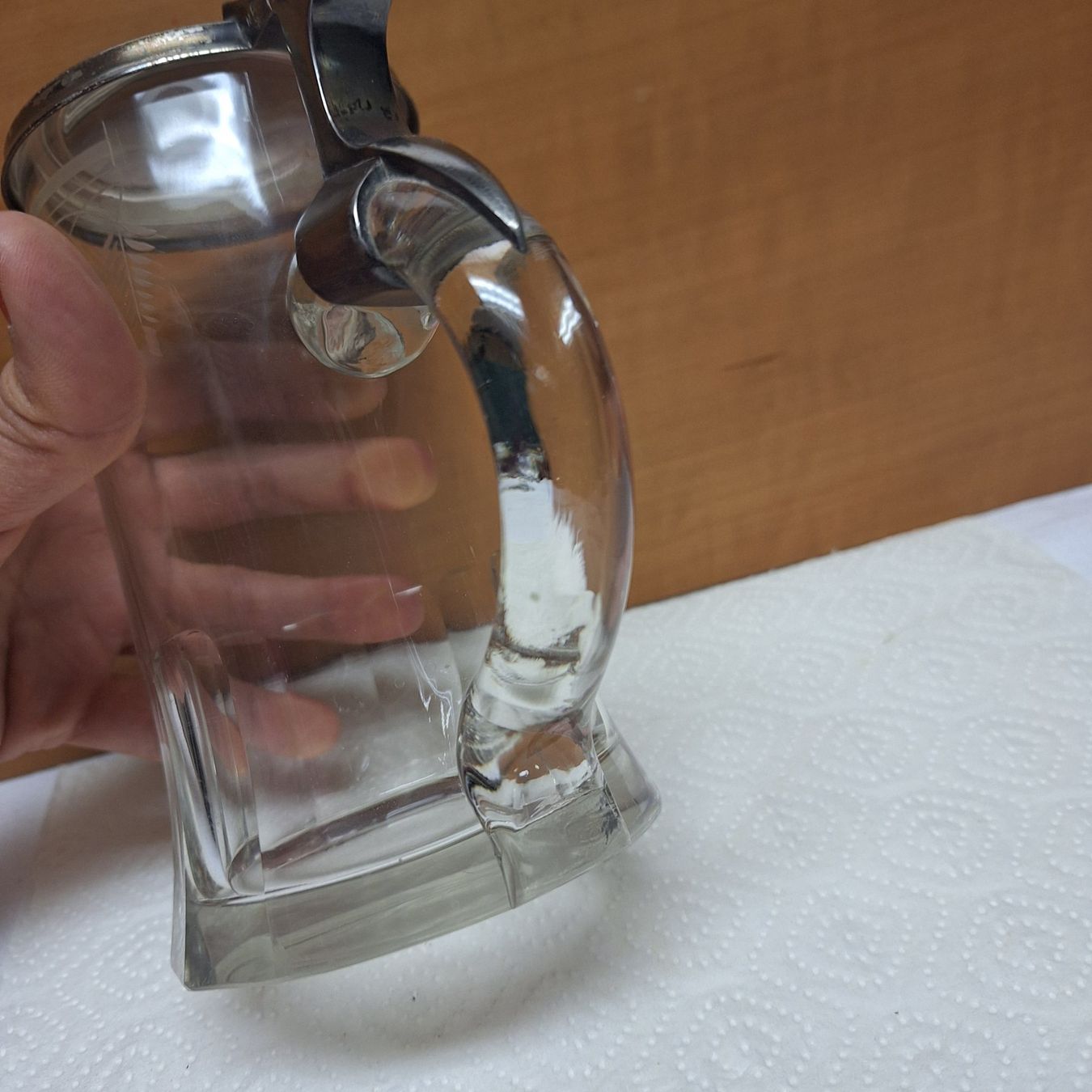 Bicchieri: Versand möglich. Antikes Bierglas mit speziellem Griff – Usato da Winterthur venduto da Goldpipau 5