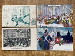 4 Cartes anciennes célébration des100 ans du 14 avril 1803