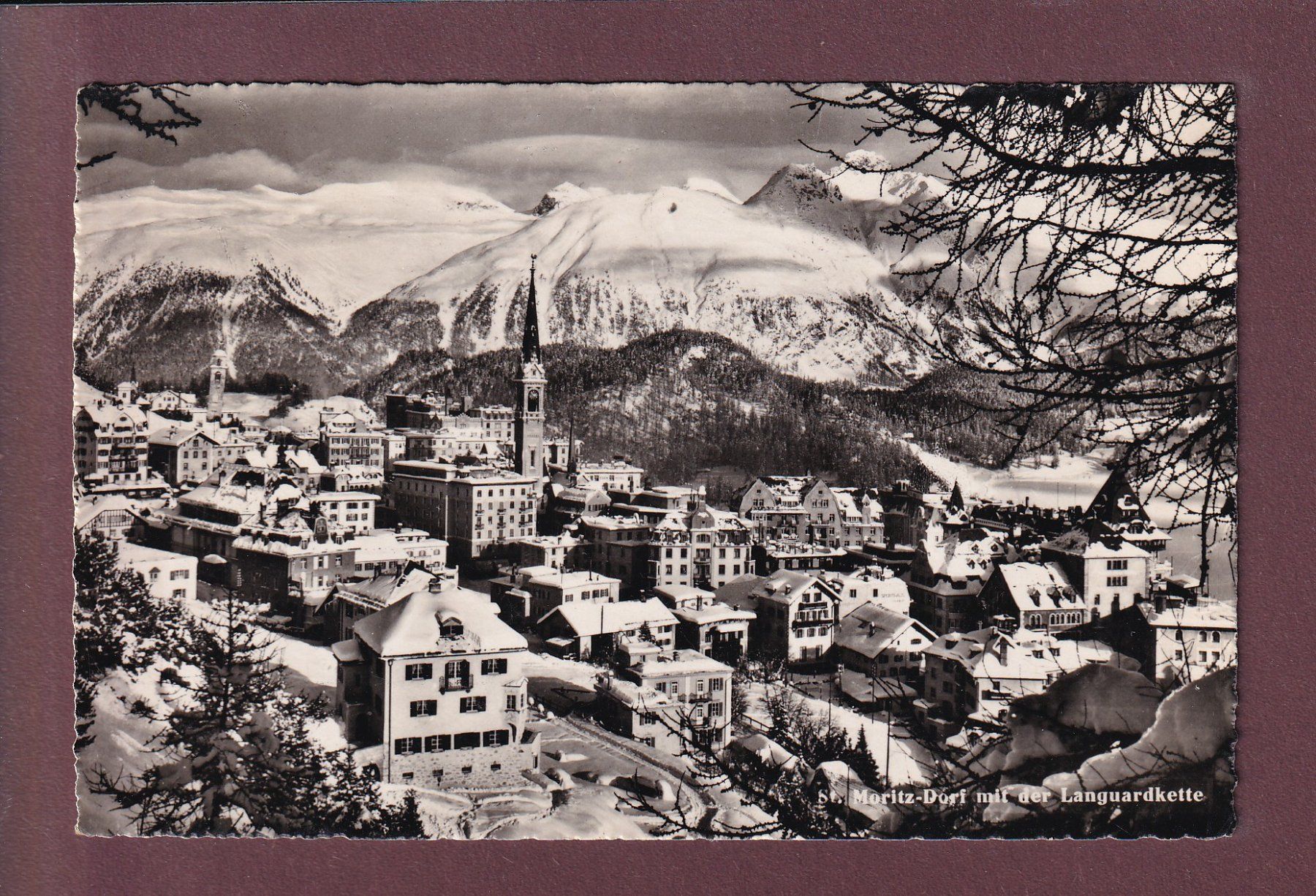 Ansichtskarten: ST. MORITZ-DORF - Languardkette - 1955 – Gebraucht aus Pully von nicecards