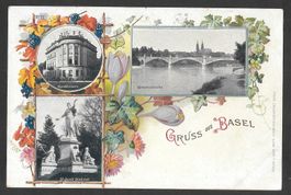 Basel Handelsbank Wettsteinbrücke Denkmal verziert