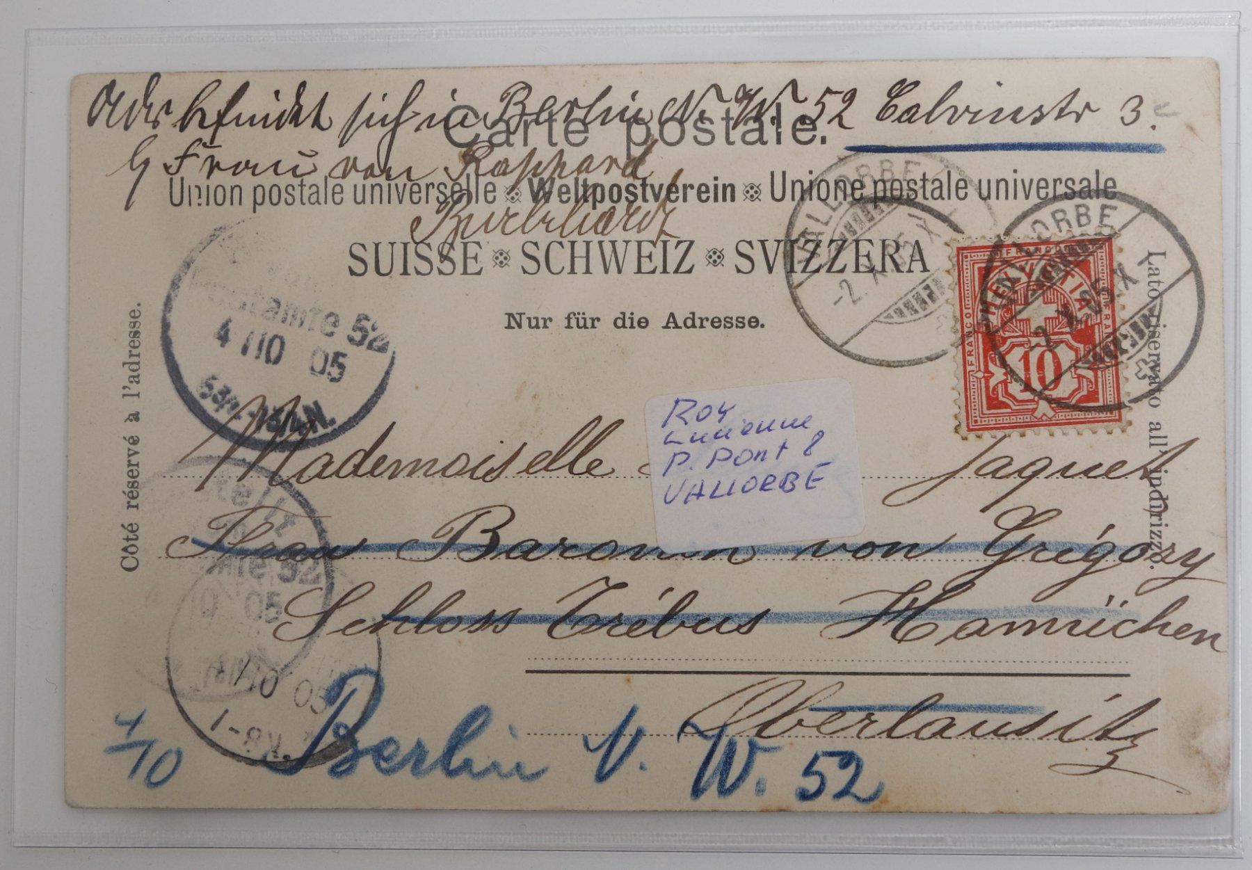 Cartoline postali: Alte Ansichtskarte Vallorbe Place de la Liberté mit Stempel – Usato da Lausen venduto da mexico81 1