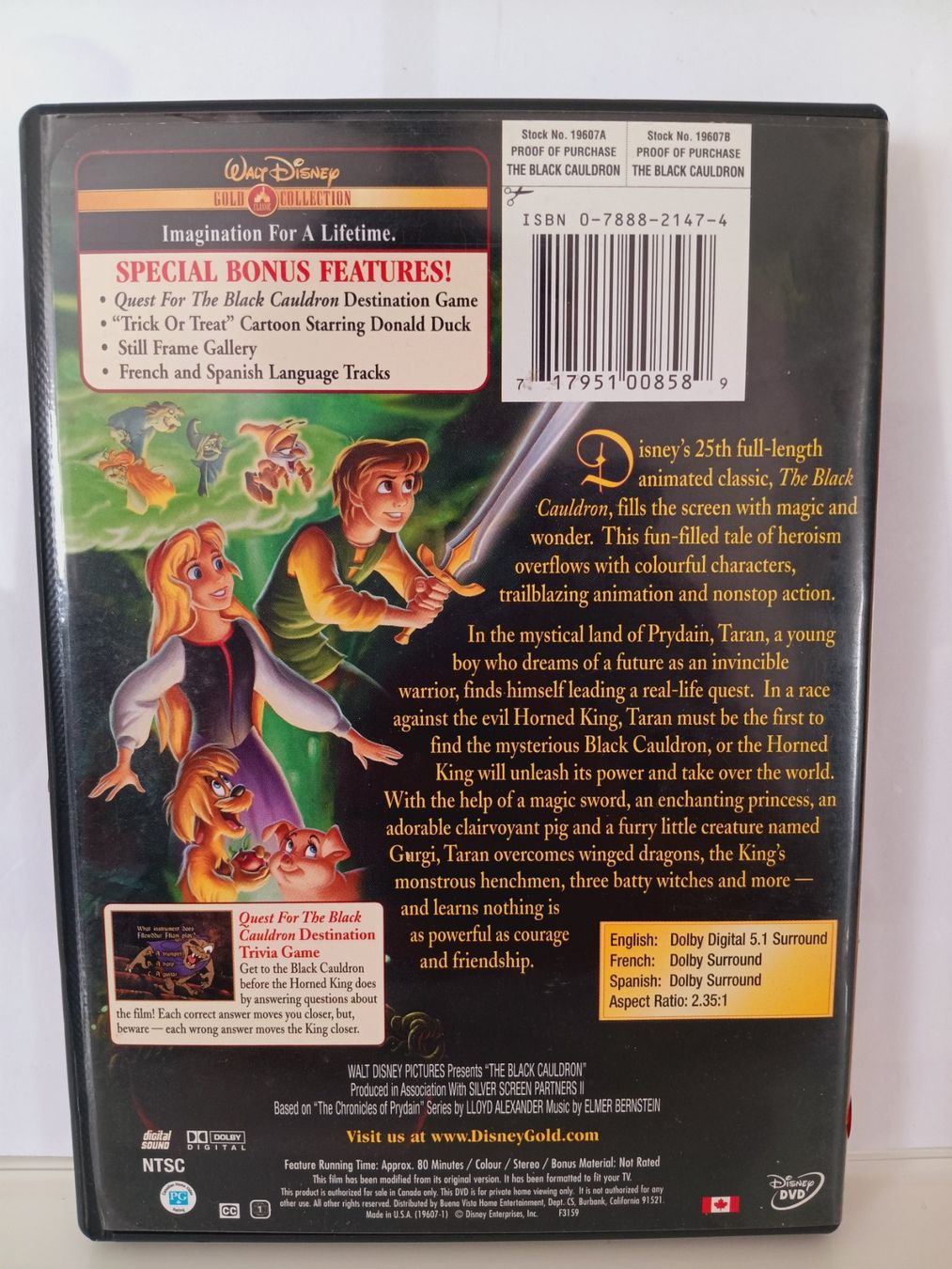 Tutti i DVDs: Disney - THE BLACK CAULDRON - USA DVD CODE 1- NTSC – Nuovo (secondo la descrizione) da Aarau venduto da Yeeaaah 1
