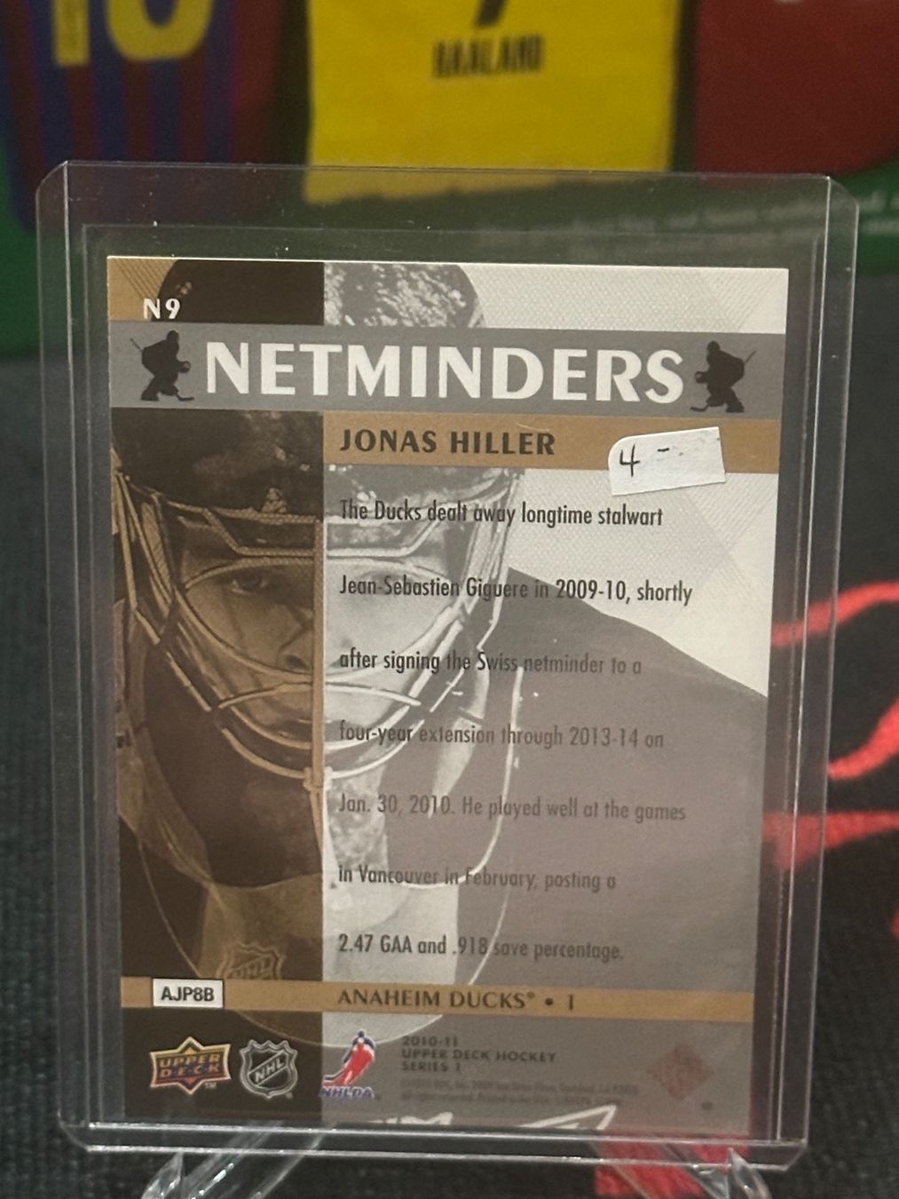 NHL Carte collezionabili: Jonas Hiller 2010/11 Upper Deck Netminders N9 Anaheim Ducks – Usato da Oensingen venduto da chilli63 1