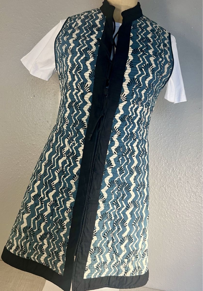 Gilet & Giacche senza maniche: Long Gilet Block Prints Coton Matelassé Réversible Inde – Nuovo (secondo la descrizione) da Genève venduto da DELIRBEADS