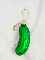 🎄 Lustige grüne Gurke - Weihnachtsbaumschmuck, Glas 🥒