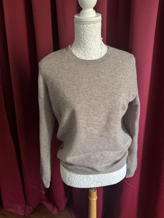 Kaschmir Pullover Rundhals Gr. S Beige / Taupe Top