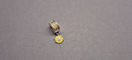 Silber Charm Stopper gelb mit Sonnenblume +Garantie