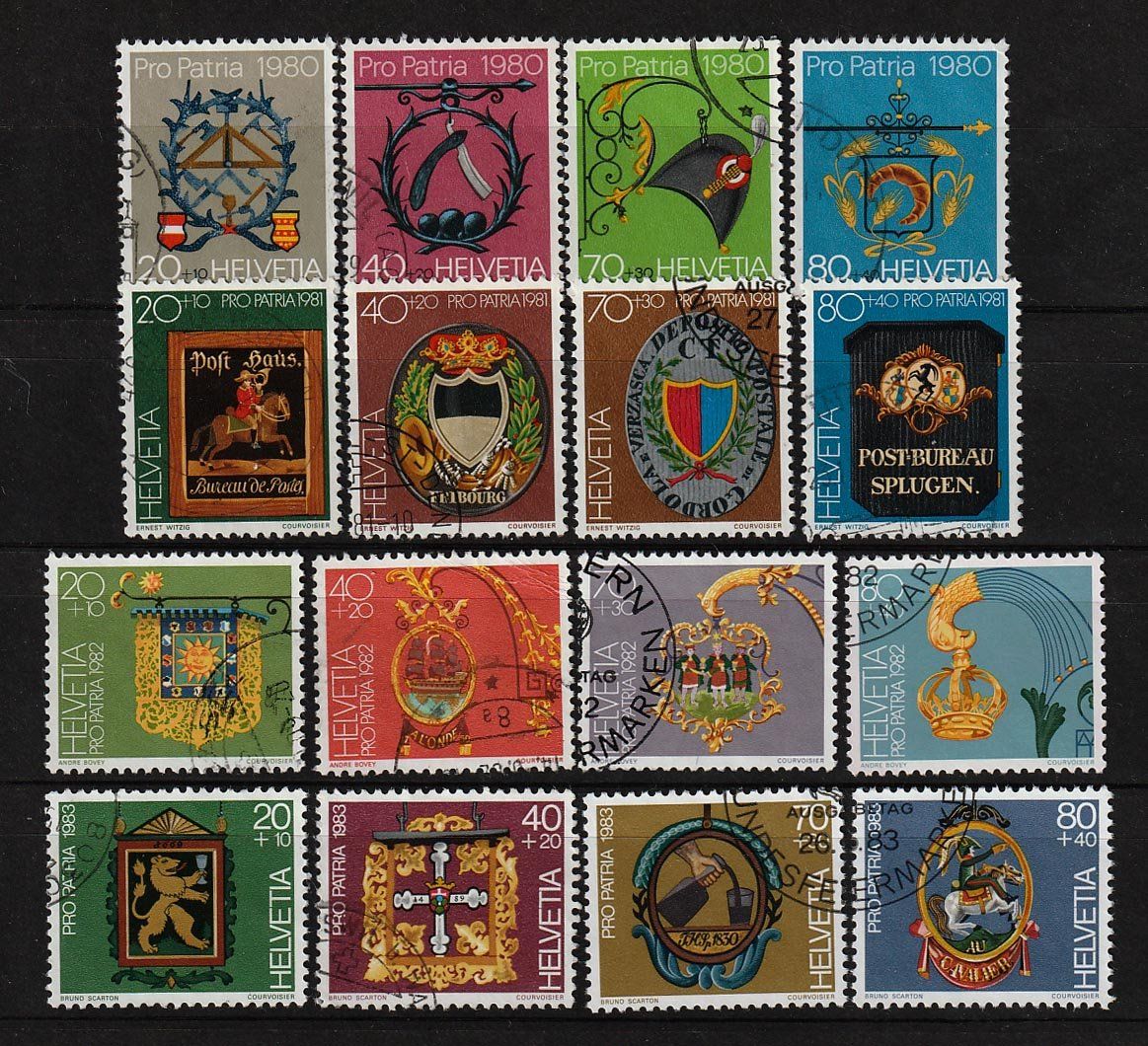 Tutti i francobolli: 1980-1983 4 Serien Pro Patria – Usato da Arlesheim venduto da gaugi43