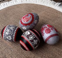 Handgemalte Ostereier 4-Set