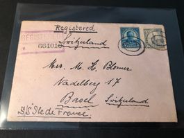 R-Schiffsbrief "Ile de France" 1929 von New York nach Basel