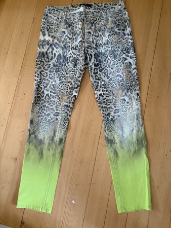 Jeans Marc Cain Leo-Print Neongruen Verlauf Grösse N4