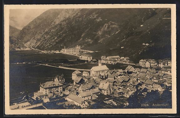 Ansichtskarten: Andermatt, Ortsansicht aus der Vogelscha – Gebraucht aus Berlin von bartko-reher